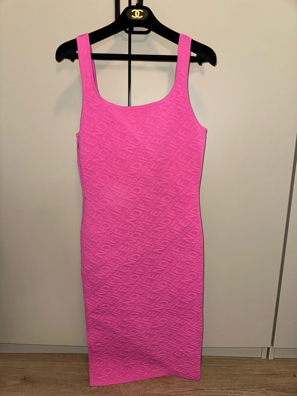 Skins x Fendi Hot Pink Textured Bodycon Tank Dress size 38